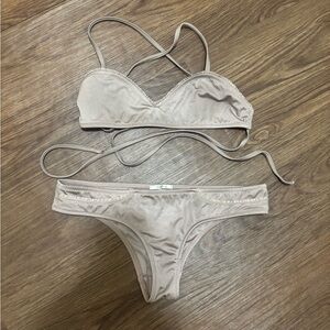 Neutral Beige Women’s Bikini Set - Lightweight Two-Piece Swim
